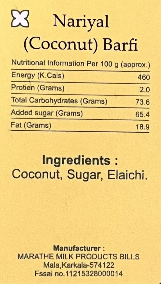 Nariyal (Coconut) Barfi bansiwala.co.in